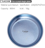 Titanium Plate Camping Picnic Tableware 27fl oz Cooking Utensils Extremely - Image 2