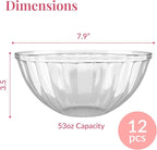 Prestee 12 Pack Clear Plastic Serving Bowls - 53 Oz Round Reusable and - Image 3