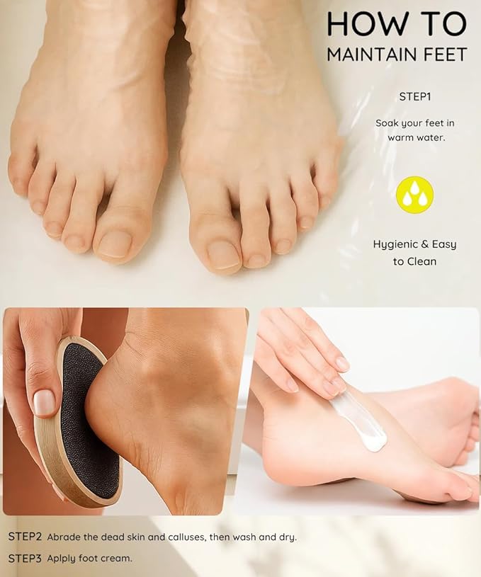 2 Sided Crystal Hair Eraser & Glass Foot File Callus Remover for Woman 2 in 1 - Natural Bamboo Crystal Hair Remover,Nano Glass Foot Scraper Scrubber Dead Skin Removal for Cracked Heels