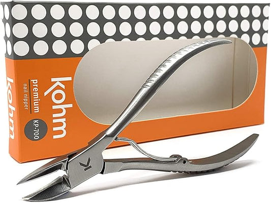 Kohm Ingrown Toenail Clippers | Super Control Cuticle Trimmer & Wide Jaws – Precision Stainless Steel Nail Nippers for Thick & Ingrown Nails | Podiatrist-Recommended Toe Nail Cutter