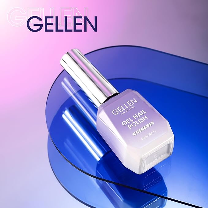 Gellen Cat Eye Gel Nail Polish, 18ml Blue Purple Color Cat Eye Gel Polish with Magnet Stick, Holographic Glitter Cat Eye Nail Polish Soak Off Nail Art Manicure at Home
