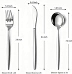 60-Piece Silverware Set for 20, Food Grade Stainless Steel Flatware Set - Image 3