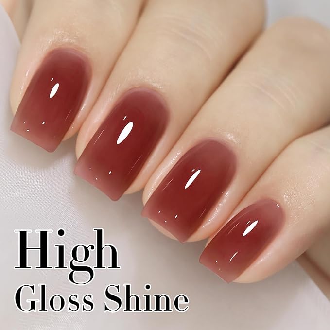 Double Rhythm Gel Polish 15ML Jelly Sheer Pastel Light Milky Color Pearl White Bottle 1 PC 0.5 OZ Full Size Nail Art Salon at Home (Deep Purple-D1528)