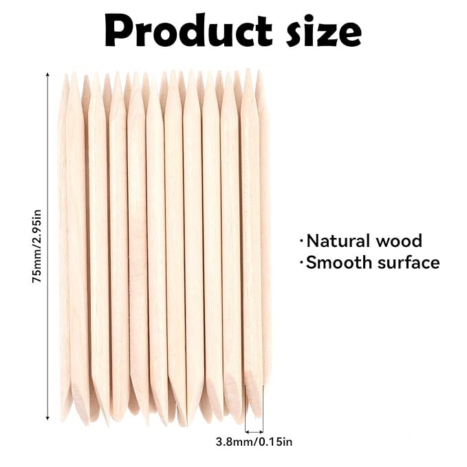 200 Pieces Orange Sticks for Nails Wood Cuticle Pusher Sanding Sticks Double Sided Fine Detailing Sanding Sticks Cuticle Pusher Remover Manicure Pedicure Tool