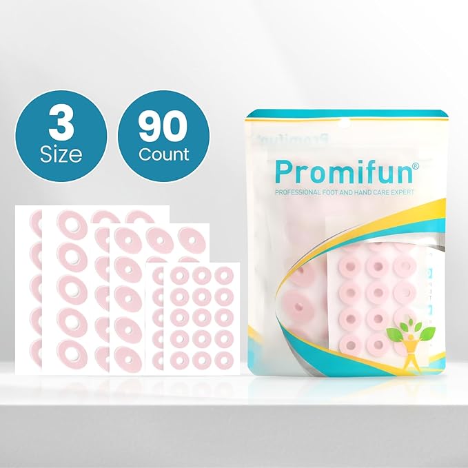Corn Cushions for Toes and Feet - Callus Cushions to Protect Sore Spots with Foam Padding - Self-Stick Adhesive Pads - Relief Pain, Pressure and Friction from Shoes (Pink, 90 Count)