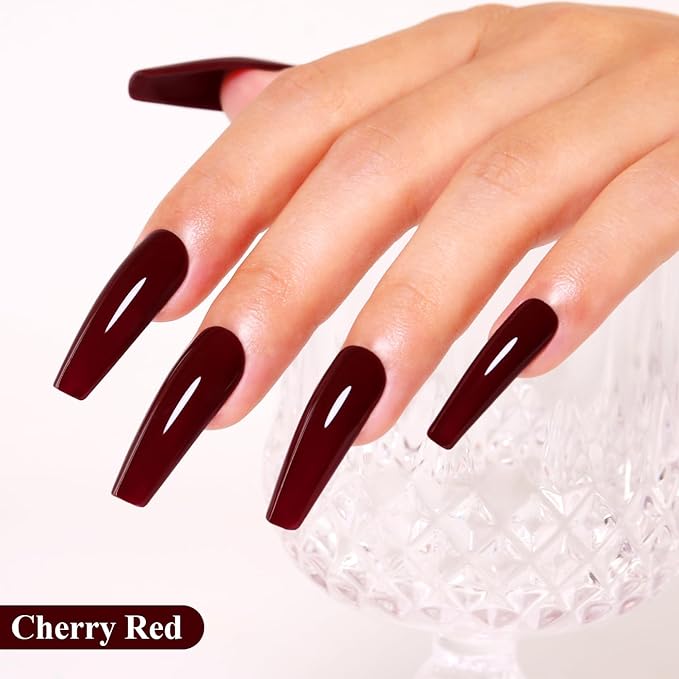 Imtiti Red Gel Nail Polish, Burgundy Red Gel Polish High Gloss Soak Off UV LED Autumn Winter Art Manicure Salon DIY Design 10ML