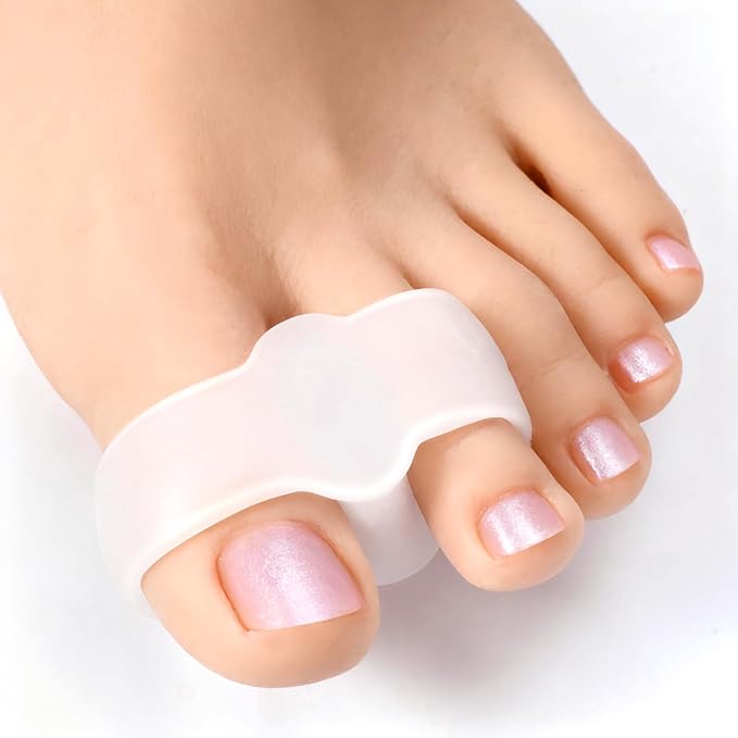 12 Pack Bunion Toe Separators Corrector for Big Overlapping Toes, Gel Toe Spacers for Women & Men Bunion Corrector with 2 Loops Silicone Toes Separators for Bunions Feet, Clear