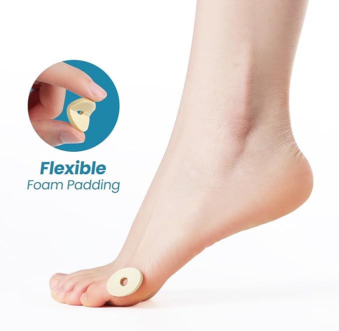 Corn Cushions for Toes and Feet - Callus Cushions to Protect Sore Spots with Foam Padding - Self-Stick Adhesive Pads - Relief Pain, Pressure and Friction from Shoes (Multi-Size, 90 Count)