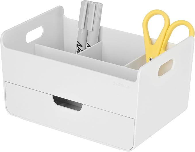 BLUE GINKGO Portable Desk Organizer, Made in Korea | 3 Compartments. Half by BLUEGINKGO