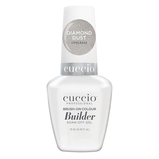 Cuccio Pro Brush-On Colour Builder Soak Off Gel - LED and UV Self-Leveling Lightweight Formula - Camouflages Re-Growth and Corrects Uneven Nail Beds - Base Coat - Diamond Dust - 0.43 oz