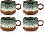 Japanese Tea Cups Set of 4pcs, 7oz Elegant Ceramic Matcha Cups by Unknown