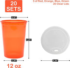 EcoDispose 20 Pack 12oz Kids Cups, Plastic Spill Proof Party Cups - Image 2