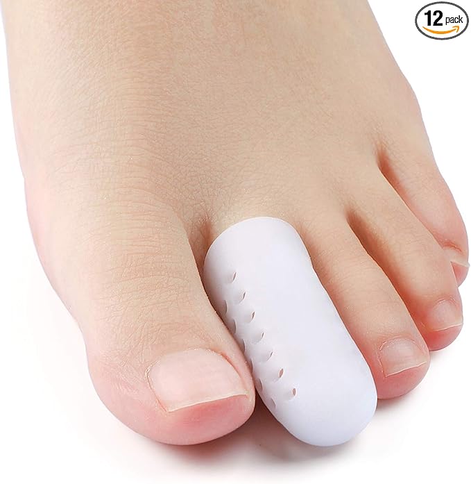 Welnove Pack of 12 Toe Protector, Pinky Toe Caps, Gel Toe Sleeves with Breathable Hole, Pain Relief for Corns, Blisters and Ingrown Toenails (Shoe Sizes: Women: 6-11 / Men: 6-10)