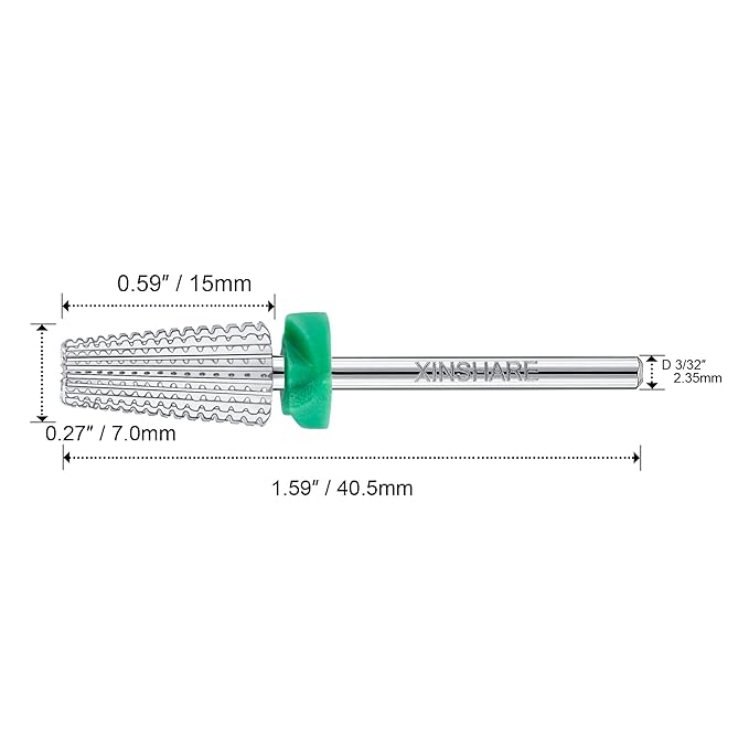 5 in 1 Multi-Function Nail Drill Bit 3/32" Tungsten Carbide Tapered Drill Bits for Nails Professional Fast Removing Acrylic Hard Gels Nail Efile Bit For Electric Nail Drill Machine Coarse(C)