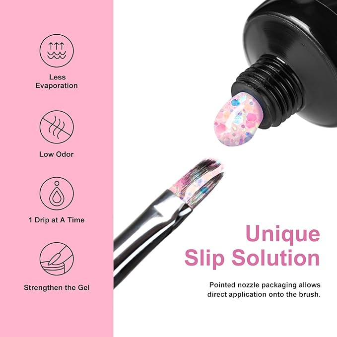 MEET ACROSS Poly Nail Gel 10Pcs Nail Extension Gel Set and Nail Extension Starter Kit for Beginners Nail Art DIY Home Gifts for Women (SET-9, 10pcs)