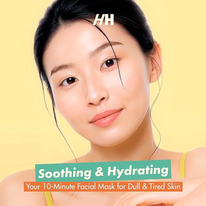 Handmade Heroes Sip The Tea Calming Gel Mask – Soothing Hydrating Facial with Chamomile, Jasmine & Hyaluronic Acid – Vegan Skincare for Dry, Sensitive Skin – Skin Plumping Rinse Off Formula 3.4 Fl oz