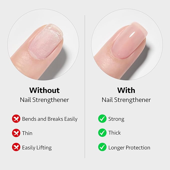 GAOY Gel Top Coat, Nail Strengthener and Base Coat Set, 3 Pcs 16ml Clear Glossy No Wipe Combination for UV Light Cure Gel Nail Polish