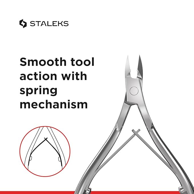 Staleks CLASSIC 12 Cuticle Nippers – 8mm Blade – Stainless Steel – Compact Design – For Home Manicure & Pedicure