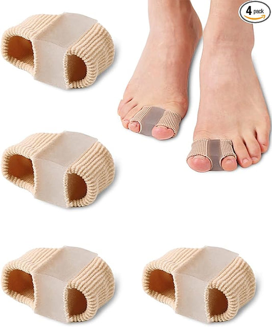 Bunion Toe Separators for Overlapping Toes Women Men, Gel Toe Spacers Bunion Corrector with 2 Loops for feet (4PC)