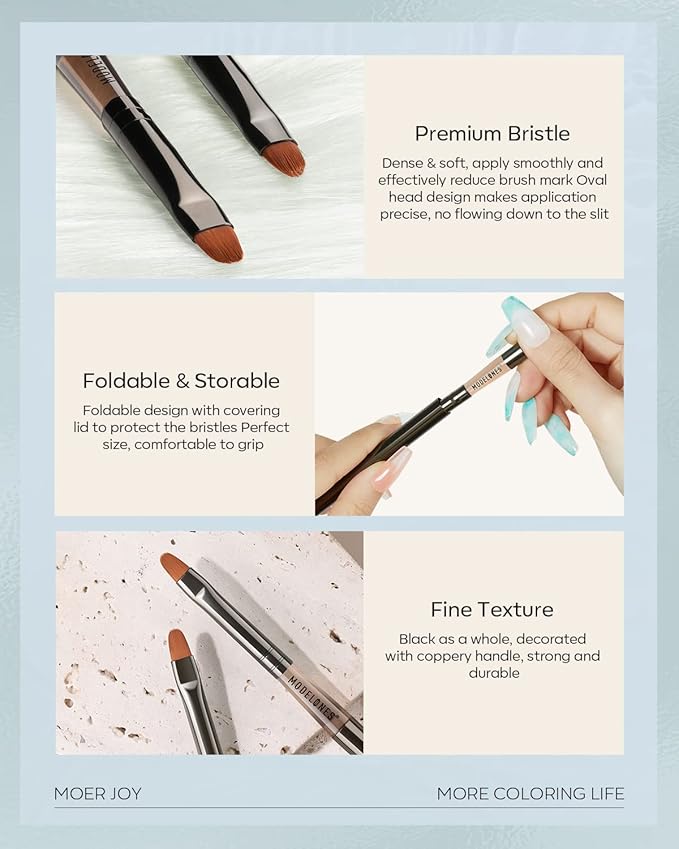 Modelones Nail Art Brush Cleaner & Restorer for Nail Polish/Extension Gel/Solid Builder Gel/Dip Powder/Acrylic Manicure Kits DIY Salon at Home - 80ml, W/Pro Brush