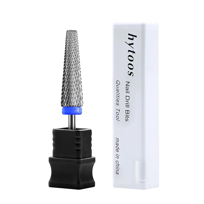 Super Long 5 in 1 Nail Drill Bits, 24mm Carbide Tapered Cone Nail Bit, 3/32" Two-way Rotate Drill Btis for Nails, Electric Drill File Machine, Manicure Removal Cuticle Soft Gel,M
