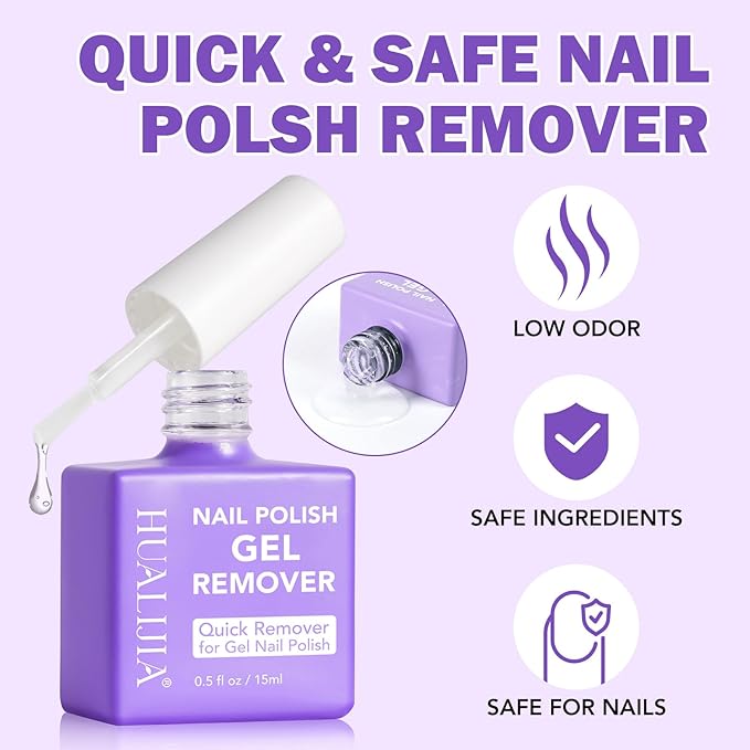 2 Pack Gel Nail Polish Remover, Gel Polish Remover Kit- Quickily and Easily Removes Gel Nail Polish at Home in 2-5 Mins - No Need for Foil, Soaking or Wrapping,0.5 Fl Oz