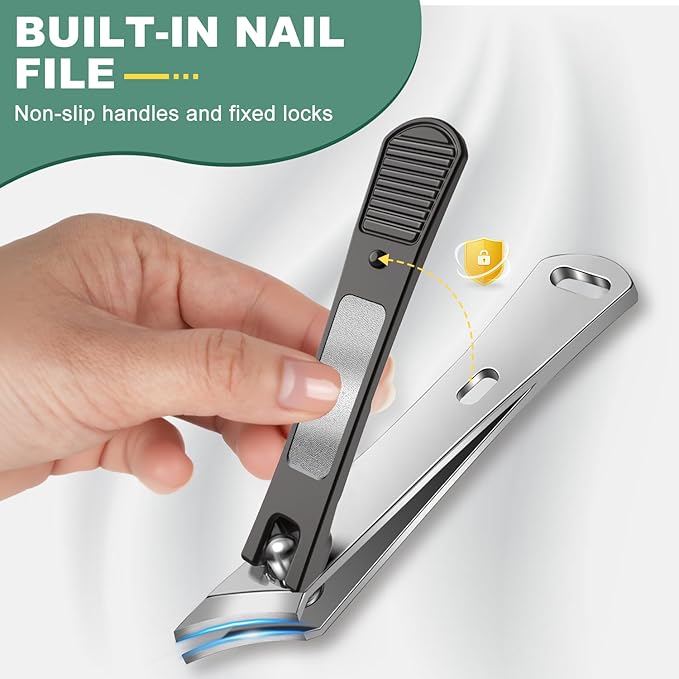 Ingrown Toenail Clippers, CLPPNA Curved Blade Edgy Nail Clipper for Thick Toenails, Angled Ingrown Toenail Clippers for Seniors, Men, Women with Nail File, Toe Nail Clippers for Ingrown Toenail Tool