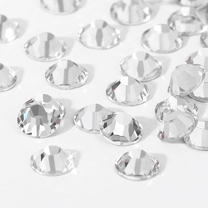 Novani Rhinestones 3000Pcs Flatback Crystal Round Loose Gemstones Glass Rhinestones for Crafts Makeup Nail Art Clothes Shoes DIY Decorations(SS10, 2.7-2.9mm,Crystal Clear)