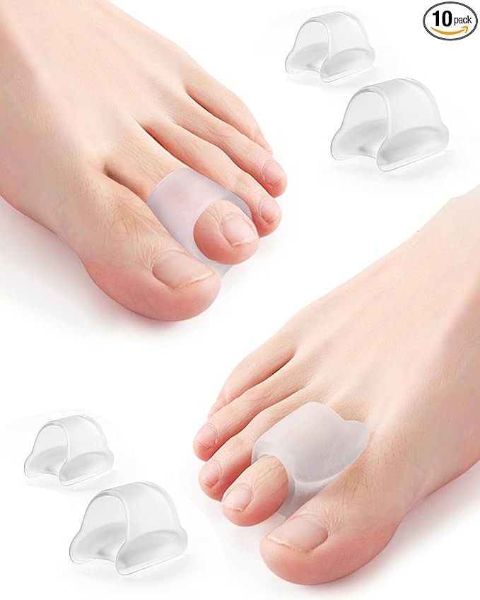 10Pcs Hammer Toe Corrector Straighteners for Women and Men Curled Toes, Crooked, Claw, Hammertoe, Gel Toe Splints for Straightening, Silicone Foot Bunion Spacer Separators (Small)