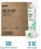 Perk Eco 12 Oz Compostable Paper Hot Cups - Image 3