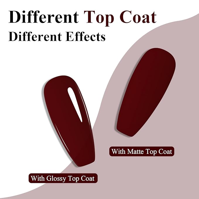 Imtiti Red Gel Nail Polish, Burgundy Red Gel Polish High Gloss Soak Off UV LED Autumn Winter Art Manicure Salon DIY Design 10ML