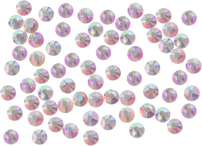 144PCS Art Nail Rhinestones Non Hotfix Glue Fix Round Crystals Glass Flatback for DIY Jewelry Making with one Picking Pen (ss40 144PCS, Crystal AB)