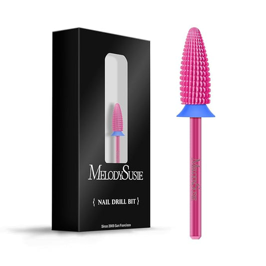 MelodySusie Typhoon Nail Drill Bits, 3/32'' Carbide Tungsten Multi-function Bits, Fast Remove Acrylic or Hard Gel for Manicure Pedicure Salon Professional or Beginner, Pink Blossom, Medium