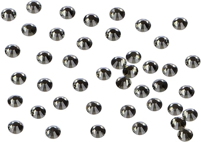 2880PCS Art Nail Rhinestones Non Hotfix Glue Fix Round Crystals Glass Flatback for DIY Jewelry Making with one Picking Pen (ss10 2880pcs, Black Diamond)