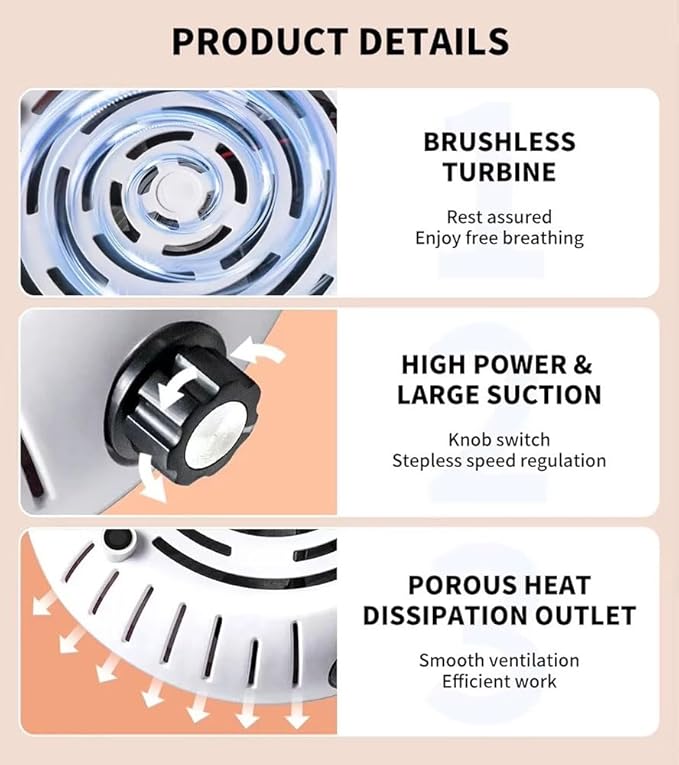 High Speed 4500RPM Strong Suction Nail Dust Collector Vacuum Cleaner for Manicure Pedicure with Removable Filter (Silver)