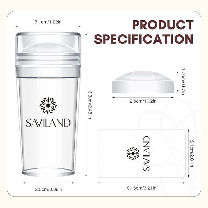 Saviland French Tip Stamp: 14PCS French Tip Tool with Replaceable Nail Stamp Head, Clear Silicone Nail Stamper with Scrapers for French Manicure Home DIY Nails Art Salon