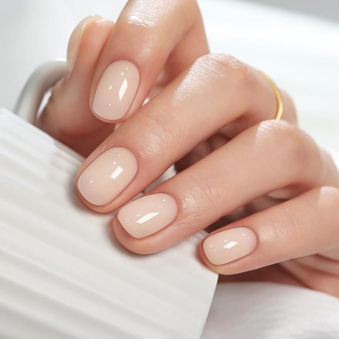 Double Rhythm Gel Polish 15ML Jelly Sheer Pastel Light Milky Color Pearl White Bottle 1 PC 0.5 OZ Full Size Nail Art Salon at Home (Snow White-D1481)
