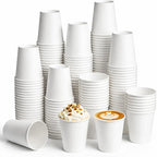 8 oz Paper Coffee Cups, 300 Pack Bulk White Disposable Paper Cups by Unknown