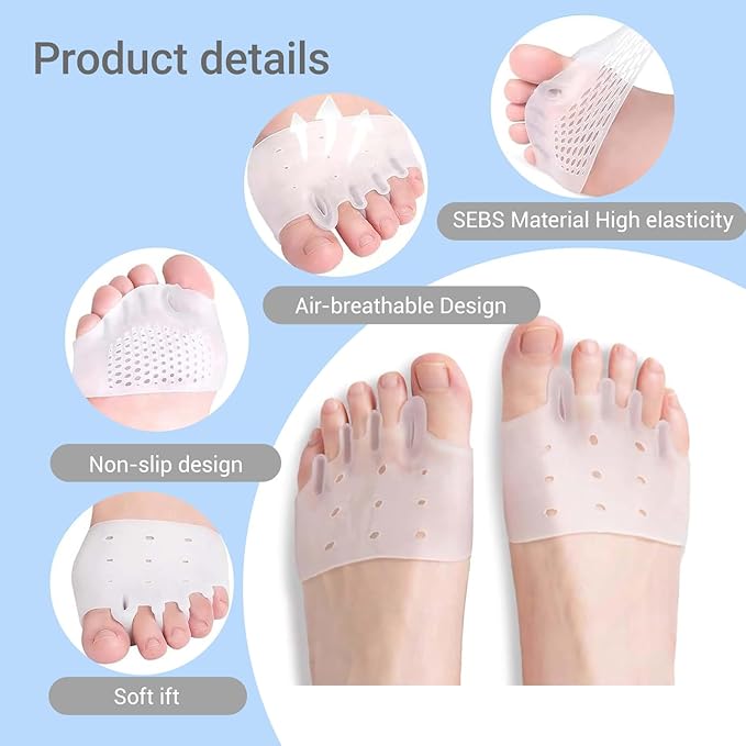 Silicone Toe Separators for Women & Men,Bunion Correctors,with Breathable Soft Gel Design, Universal Fit for Multiple Colors Available (4 Packs)