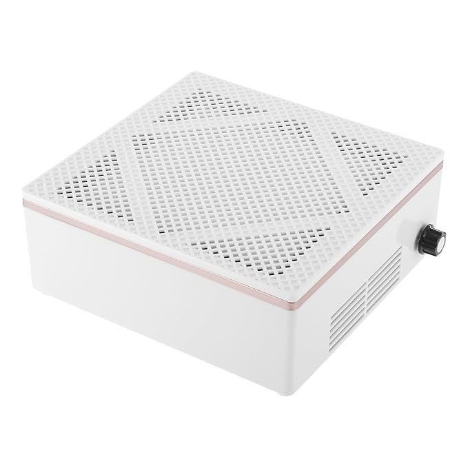 VOCOSTE Nail Dust Collector, 60W Nail Vacuum Dust Collector, Low Noise Nail Fan Dust Collector, Dust Collector Nail Tech, for Manicure Acrylic Gel Nails Polishing, White