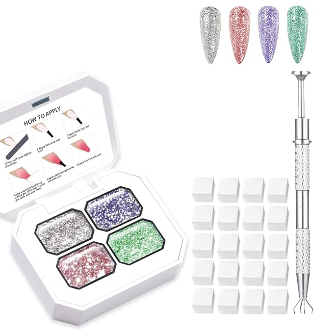 AIJIMEI Ombre Gel, Gradient Painting Gel, Ombre Gel Nail Polish, Including 100 Nail Sponges And Grabbing Pen Suitable For Salons And Family DIY (B4)