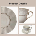 Tea Cup and Saucer Set for 1, 6.8 Oz | Coffee Cup - Image 4