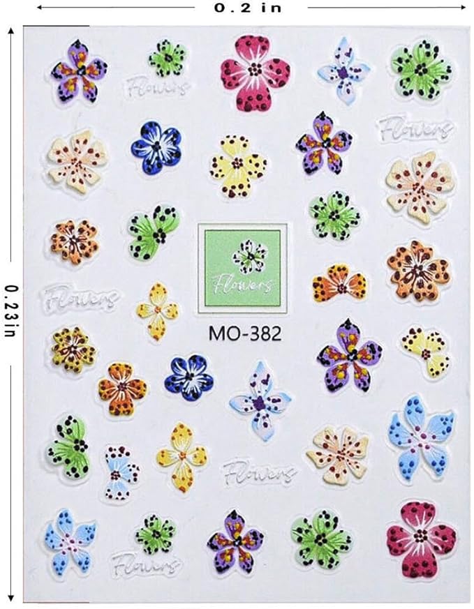 Stickers para Uñas Nail Stickers Self-Adhesive Sticker para Uñas Color 3D Wild Flower Calcomanías Floral Nail Stickers Art Design Accessories Hight Quality 3 Sheets