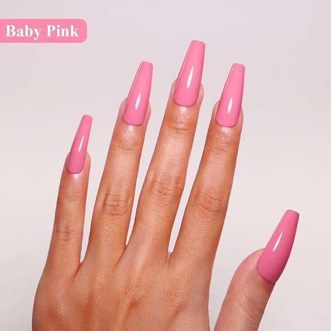 Imtiti Pink Gel Nail Polish: 15ML Baby Pink Autumn Winter Gel Nail Polish, Soak Off LED UV Nail Gel - DIY Nail Art Starter Manicure Salon Kit