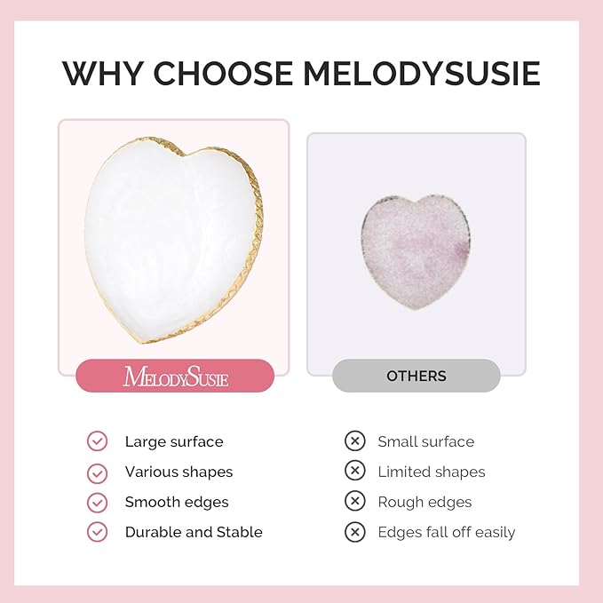 MelodySusie 1PC Heart Shape Resin Nail Art Palette, Professional Color Mixing Board for Gel Polish, Acrylics, Pigment Blending, Salon and DIY Makeup Artist Tool, White