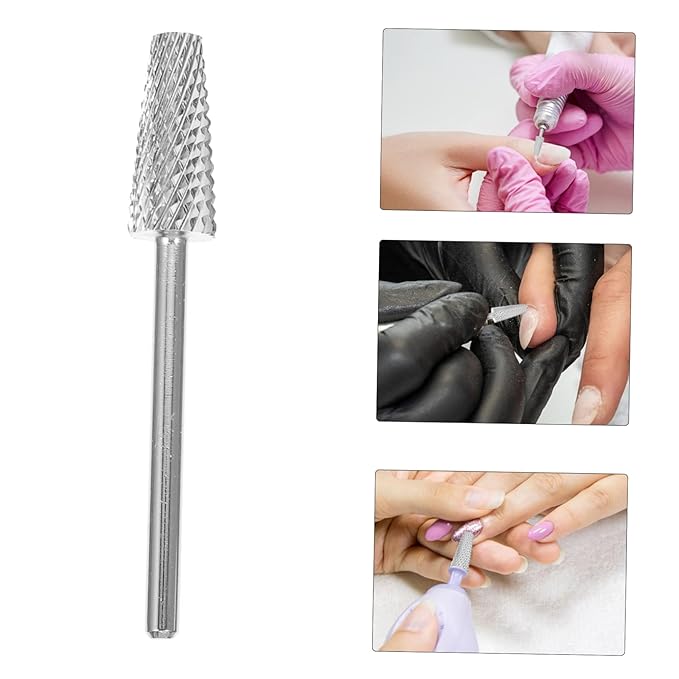 minkissy 2pcs Nail Art Drill Bits Tungsten Manicure Grinding for Electric Nail Sander Compact for Home Salon Use for Effortlessly Removes Dead Skin