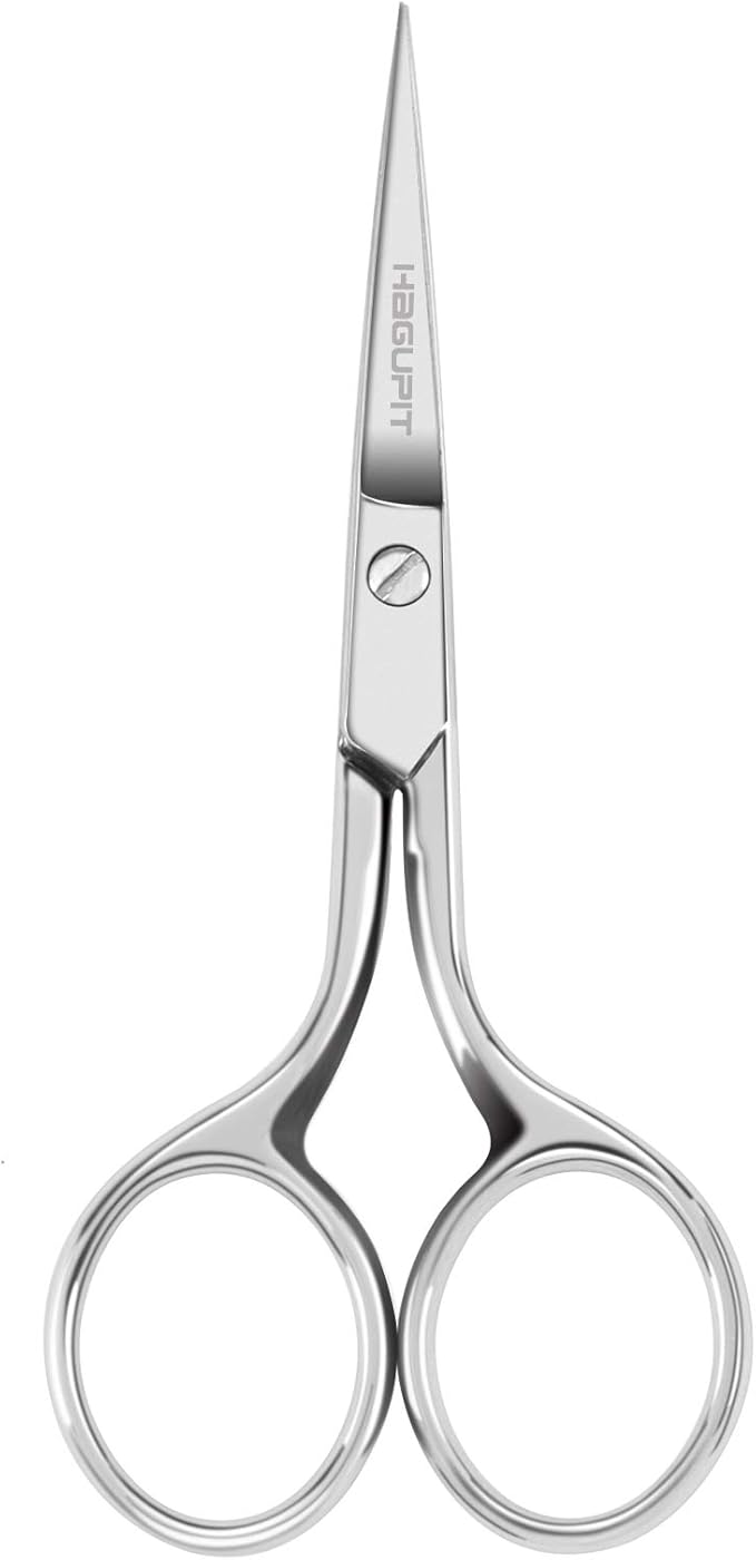 HAGUPIT Small Precision Embroidery Scissors, 4" Forged Stainless Steel Sharp Pointed Tip Detail Shears for DIY Craft Thread Cutting, Needlework Yarn & Sewing
