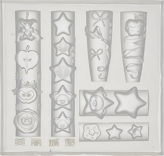 1 Pcs Apple and Star Silicone Nail Art Molds for Women Resin Nail Design