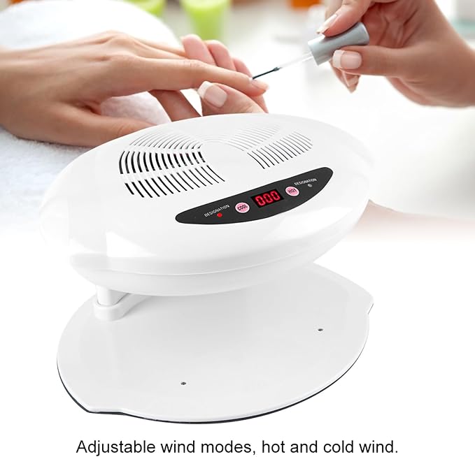 Air Nail Dryer, 2 in 1 400W Cool Warm Nail Air Blow Fan Nail Drying Machine Automatic Sensor Nail Polish Dryer Nail Art Manicure Tool for Salons or Home Use White