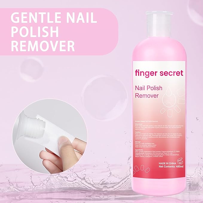 Nail Polish Remover for Nails,finger secret Nail Polish Remover 480ML,Gel Remover For Nails,Professional Gel Polish Remover for Quickly & Easily & Effectively Remove Gel Polish